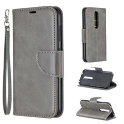 Classic Sheepskin PU Leather Phone Wallet Case for Nokia 4.2 - Gray