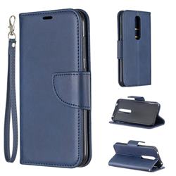 Classic Sheepskin PU Leather Phone Wallet Case for Nokia 4.2 - Blue