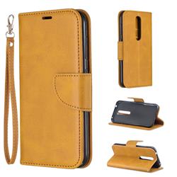Classic Sheepskin PU Leather Phone Wallet Case for Nokia 4.2 - Yellow