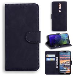 Retro Classic Skin Feel Leather Wallet Phone Case for Nokia 4.2 - Black