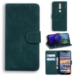Retro Classic Skin Feel Leather Wallet Phone Case for Nokia 4.2 - Green
