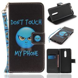 Not Touch My Phone Hand Strap Leather Wallet Case for Nokia 5 Nokia5