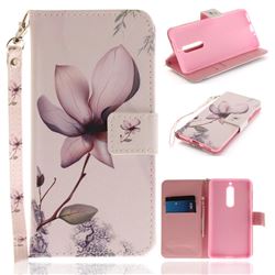 Magnolia Flower Hand Strap Leather Wallet Case for Nokia 5 Nokia5