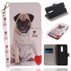 Pug Dog Hand Strap Leather Wallet Case for Nokia 5 Nokia5
