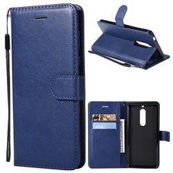 Retro Greek Classic Smooth PU Leather Wallet Phone Case for Nokia 5 Nokia5 - Blue