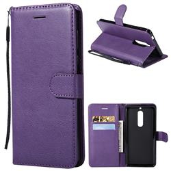 Retro Greek Classic Smooth PU Leather Wallet Phone Case for Nokia 5 Nokia5 - Purple
