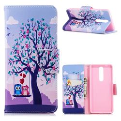 Tree and Owls Leather Wallet Case for Nokia 5.1
