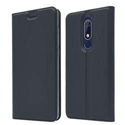 Ultra Slim Card Magnetic Automatic Suction Leather Wallet Case for Nokia 5.1 - Star Grey