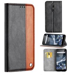 Classic Business Ultra Slim Magnetic Sucking Stitching Flip Cover for Nokia 5.1 - Brown