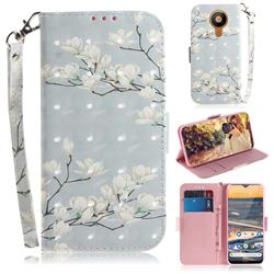 Magnolia Flower 3D Painted Leather Wallet Phone Case for Nokia 5.3