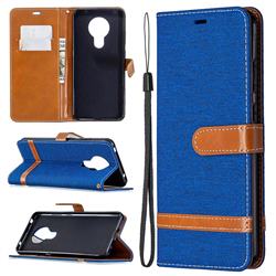 Jeans Cowboy Denim Leather Wallet Case for Nokia 5.3 - Sapphire