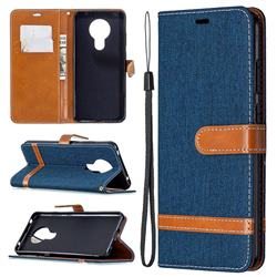Jeans Cowboy Denim Leather Wallet Case for Nokia 5.3 - Dark Blue