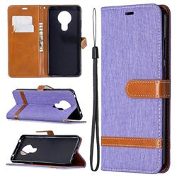 Jeans Cowboy Denim Leather Wallet Case for Nokia 5.3 - Purple