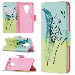 Feather Bird Leather Wallet Case for Nokia 5.3