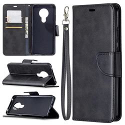 Classic Sheepskin PU Leather Phone Wallet Case for Nokia 5.3 - Black