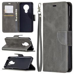 Classic Sheepskin PU Leather Phone Wallet Case for Nokia 5.3 - Gray