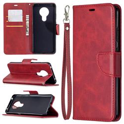 Classic Sheepskin PU Leather Phone Wallet Case for Nokia 5.3 - Red