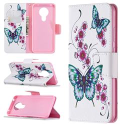 Peach Butterflies Leather Wallet Case for Nokia 5.3