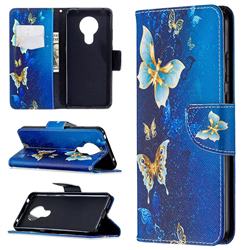 Golden Butterflies Leather Wallet Case for Nokia 5.3