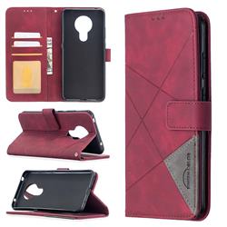 Binfen Color BF05 Prismatic Slim Wallet Flip Cover for Nokia 5.3 - Red