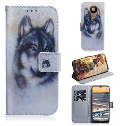 Snow Wolf PU Leather Wallet Case for Nokia 5.3