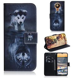 Wolf and Dog PU Leather Wallet Case for Nokia 5.3