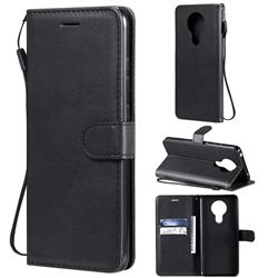 Retro Greek Classic Smooth PU Leather Wallet Phone Case for Nokia 5.3 - Black