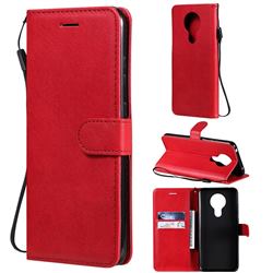 Retro Greek Classic Smooth PU Leather Wallet Phone Case for Nokia 5.3 - Red