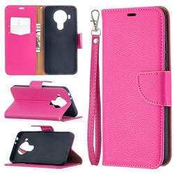 Classic Luxury Litchi Leather Phone Wallet Case for Nokia 5.4 - Rose
