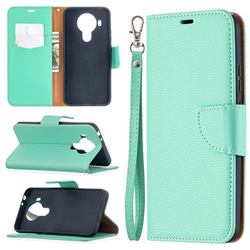 Classic Luxury Litchi Leather Phone Wallet Case for Nokia 5.4 - Green