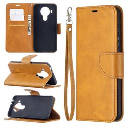 Classic Sheepskin PU Leather Phone Wallet Case for Nokia 5.4 - Yellow
