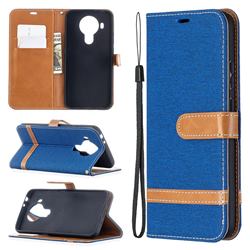 Jeans Cowboy Denim Leather Wallet Case for Nokia 5.4 - Sapphire
