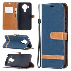 Jeans Cowboy Denim Leather Wallet Case for Nokia 5.4 - Dark Blue