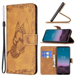 Binfen Color Imprint Vivid Butterfly Leather Wallet Case for Nokia 5.4 - Brown