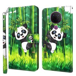 Climbing Bamboo Panda 3D Painted Leather Wallet Case for Nokia 5.4