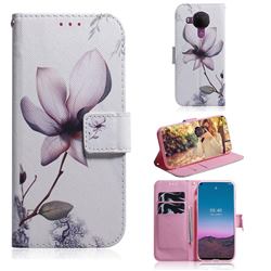 Magnolia Flower PU Leather Wallet Case for Nokia 5.4