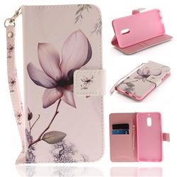 Magnolia Flower Hand Strap Leather Wallet Case for Nokia 6 Nokia6