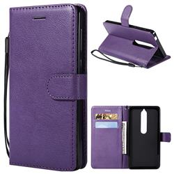 Retro Greek Classic Smooth PU Leather Wallet Phone Case for Nokia 6 (2018) - Purple