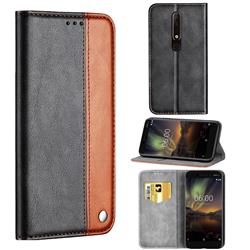 Classic Business Ultra Slim Magnetic Sucking Stitching Flip Cover for Nokia 6 (2018) - Brown