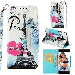 Lip Tower Big Metal Buckle PU Leather Wallet Phone Case for Nokia 6.1