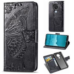 Embossing Mandala Flower Butterfly Leather Wallet Case for Nokia 6.2 (6.3 inch) - Black