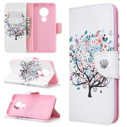 Colorful Tree Leather Wallet Case for Nokia 6.2 (6.3 inch)