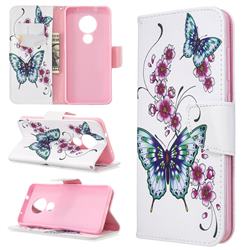Peach Butterflies Leather Wallet Case for Nokia 6.2 (6.3 inch)