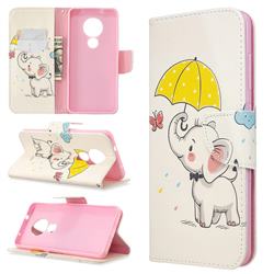 Umbrella Elephant Leather Wallet Case for Nokia 6.2 (6.3 inch)