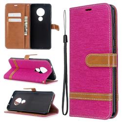 Jeans Cowboy Denim Leather Wallet Case for Nokia 6.2 (6.3 inch) - Rose