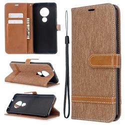 Jeans Cowboy Denim Leather Wallet Case for Nokia 6.2 (6.3 inch) - Brown