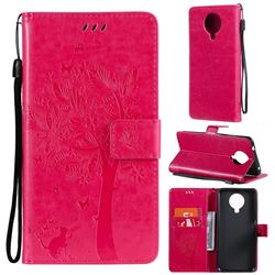 Embossing Butterfly Tree Leather Wallet Case for Nokia 6.3 - Rose