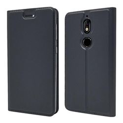 Ultra Slim Card Magnetic Automatic Suction Leather Wallet Case for Nokia 7 - Star Grey