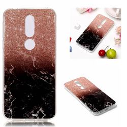 Glittering Rose Black Soft TPU Marble Pattern Case for Nokia 7.1