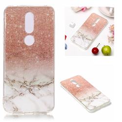 Glittering Rose Gold Soft TPU Marble Pattern Case for Nokia 7.1